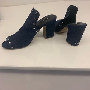 New DKNY studded denim mule